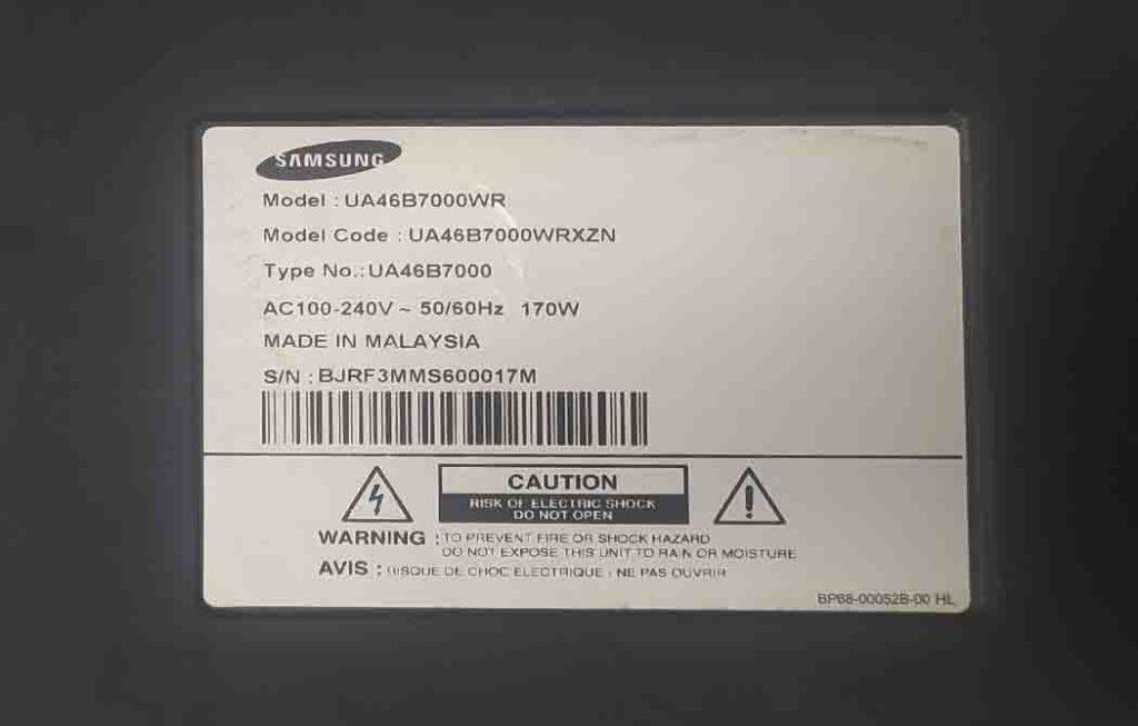 سامسونگ پنل شکسته مدل SAMSUNG UA46B7000WR