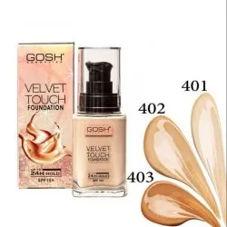 کرم پودر گاش اصلی GOOSH با رنگ بندی شماره 401،402،403 شیشه ای(SPF 10) حجم 34 میل