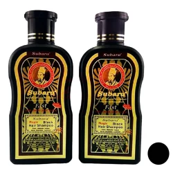 شامپو رنگ مو مشکی سوبارو مجموعه2 عددی 400 میلی لیتر اصل Subaru black hair color shampoo 400 ml original