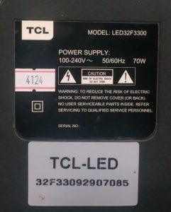 پنل شکسته تلویزیون 32 اینچ مدل: TCL LED32F3300