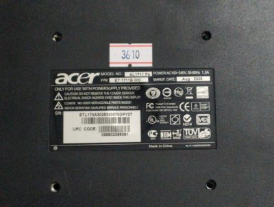 پاور مین مانیتور ایسر مدل ACER MODEL: AL1711FB پنل شکسته