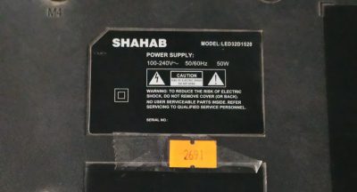 SHAHAB TV 32 BROKEN PANEL مدلLED 32D1520 تلویزوین شهاب 32 پنل شکسته