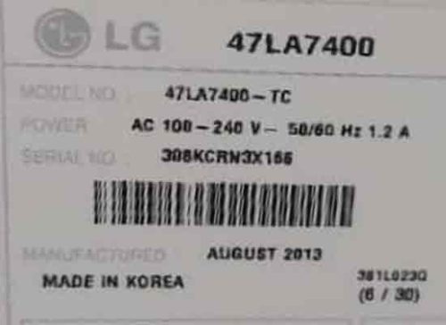 خرید و قیمت پنل شکسته ال جی اصلی مدل LG 47 inch CINEMA 3D Smart TV LA7400